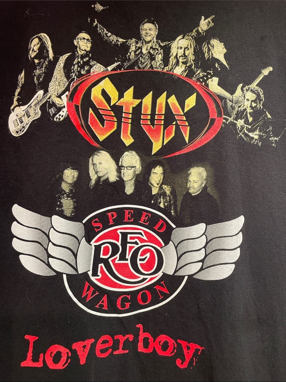 Styx REO Speedwagon and Loverboy Concert T shirt